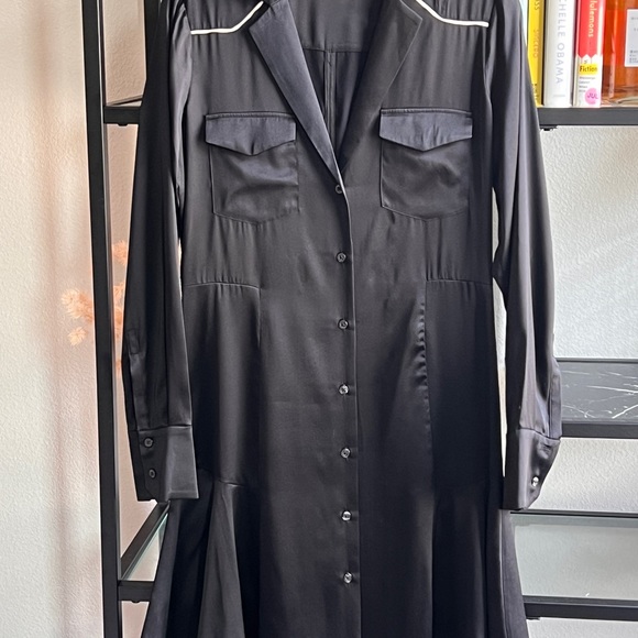 A.L.C. Black Notch Collar Shirtdress - Picture 3 of 6
